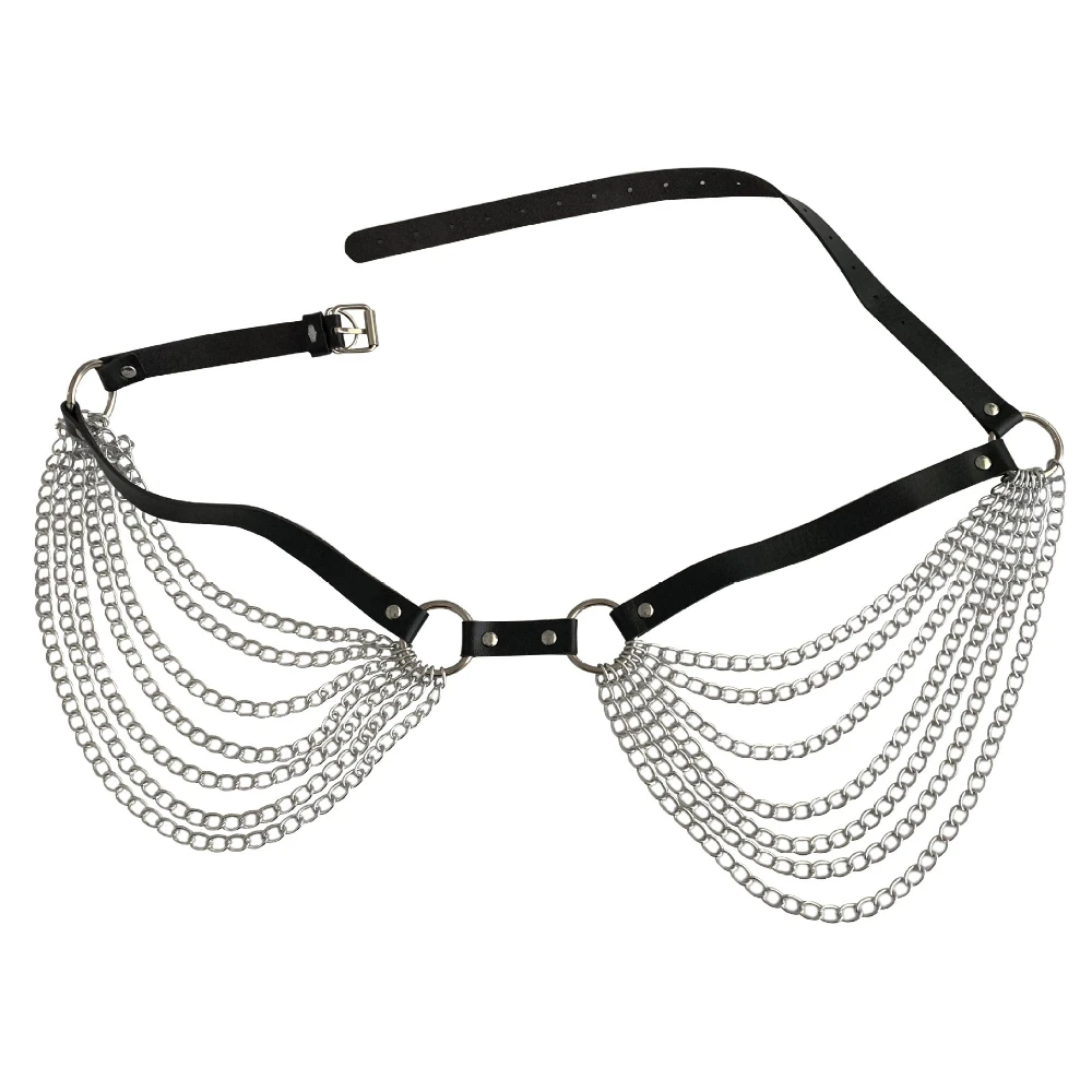 Ceinture à chaîne en cuir pour femmes, accessoires Sexy de retenue des hanches, vêtements et accessoires de style Punk, ceinture à chaîne de rue BDSM