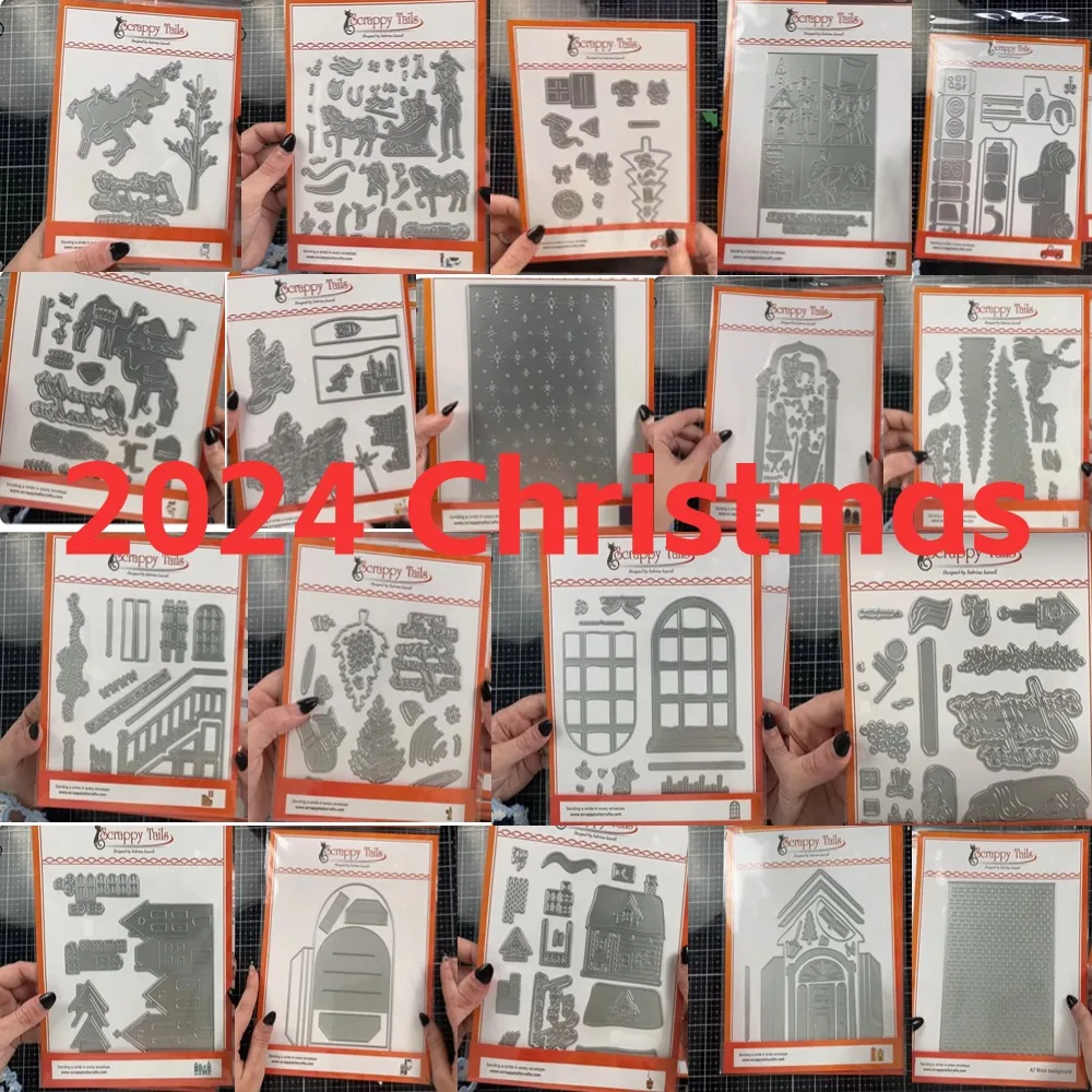 Christmas Metal Cutting Frame dies 2024 New Templates DIY Scrapbooking Paper Making Crafts Puppy and sofa Cuts