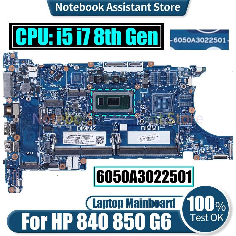 

6050A3022501 For HP 840 G6 850 G6 Laptop Mainboard i5-8265U i5-8365U i7-8565U i7-8665U L62759-601 Notebook Motherboard Tested