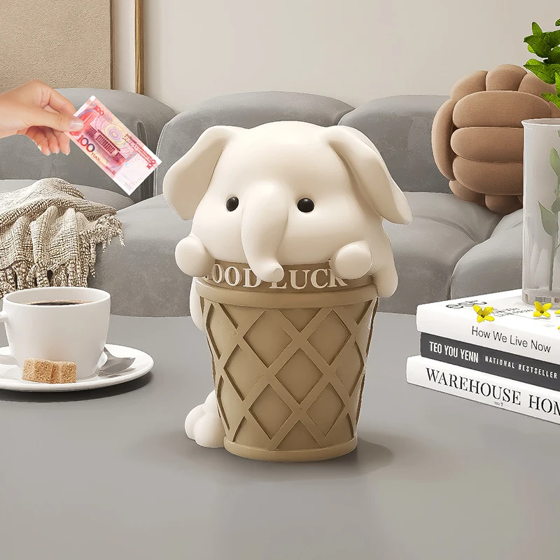 

Cream Wind Elephant Piggy Bank High-Grade Children's Room Decoration Birthday Gift