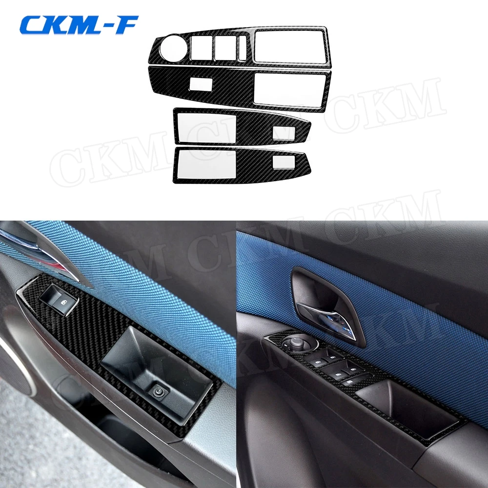 

4 PCS/Set Carbon Fiber Car Door Window Lifter Switch Button Panel Trim Cover Sticker For Chevrolet Cruze 2009-2015