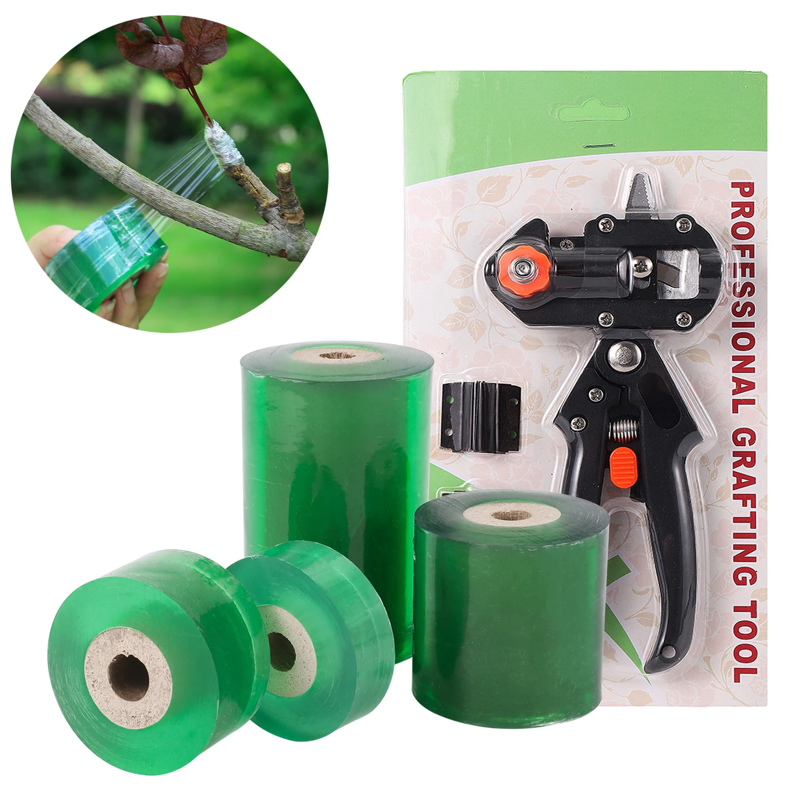 Width 20/30/60/100mm Stretchable Self-adhesive PE Grafting Tape Film and Multi-functional Gardening Plant Seedling Pruning Shear