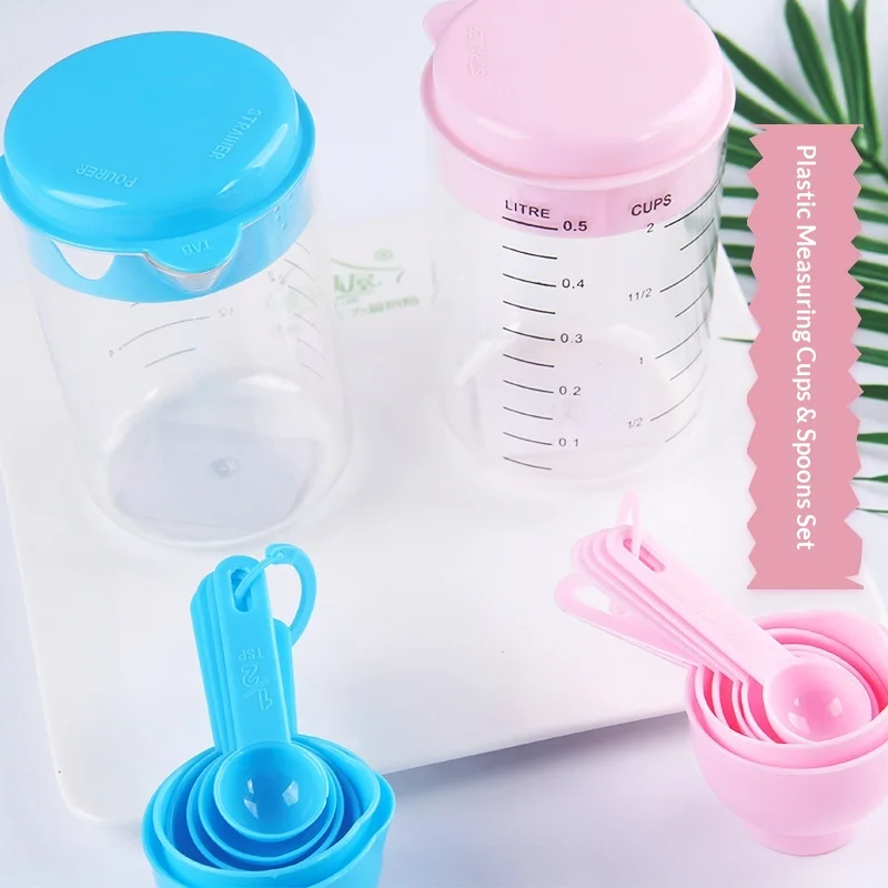 7 Pcs/Set Measuring Cups and Spoons Set Plastic Kitchen Uten