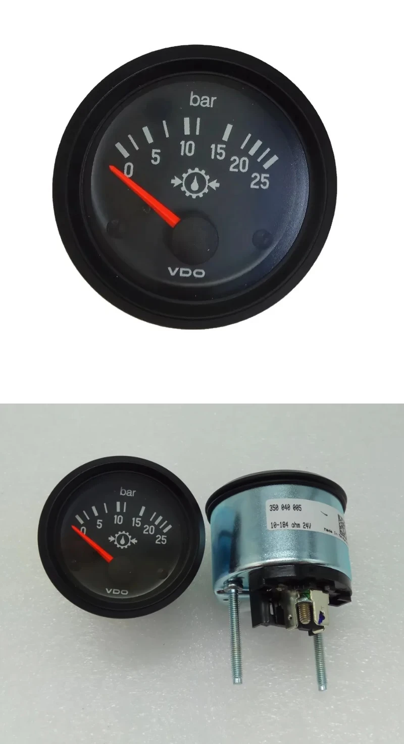 Gen uine VDO OIL Pressure Gauge 350-040-005 VDO 25BAR  24V 52MM