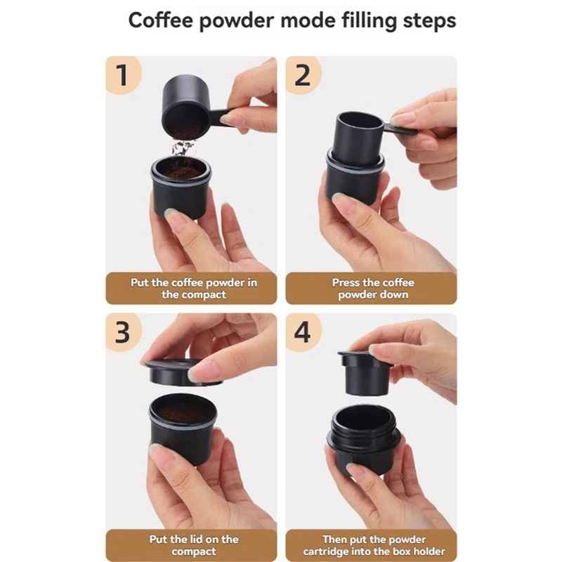 Mesin Espresso Portabel Pembuat Espresso Portabel Pembuat Espresso Perjalanan Pengisi Daya USB dengan Pembuih Susu