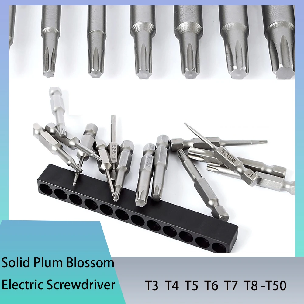 1Pcs Solid Plum Blossom Electric Screwdriver T3 T4 T5 T6-T50 With Screwdriver Head 50 65 75 100mm Long Hexagonal Handle Wrench