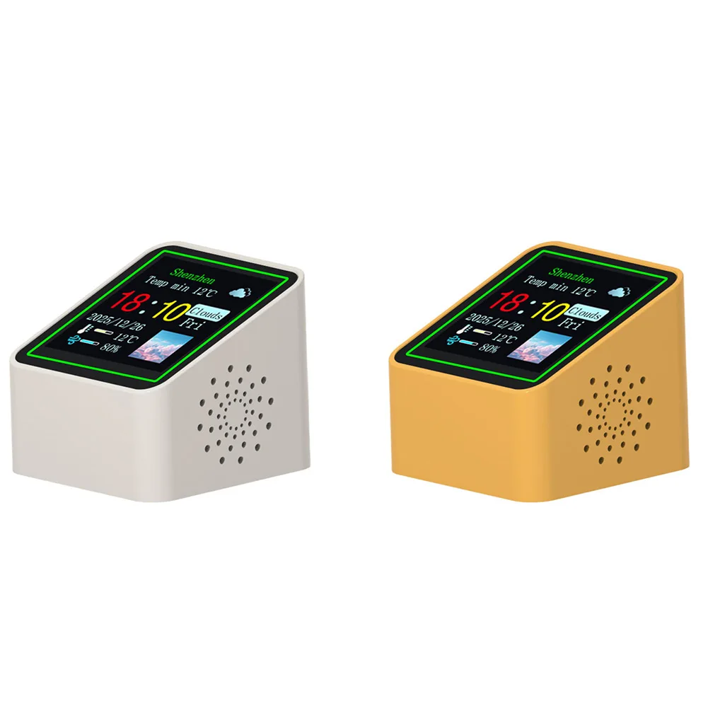 

Hot Sales Ultra Smart WiFi Weather Forecast Station Clock ABS For Desktop/Bed Decoration Date Photo Album With Gif Animation Too