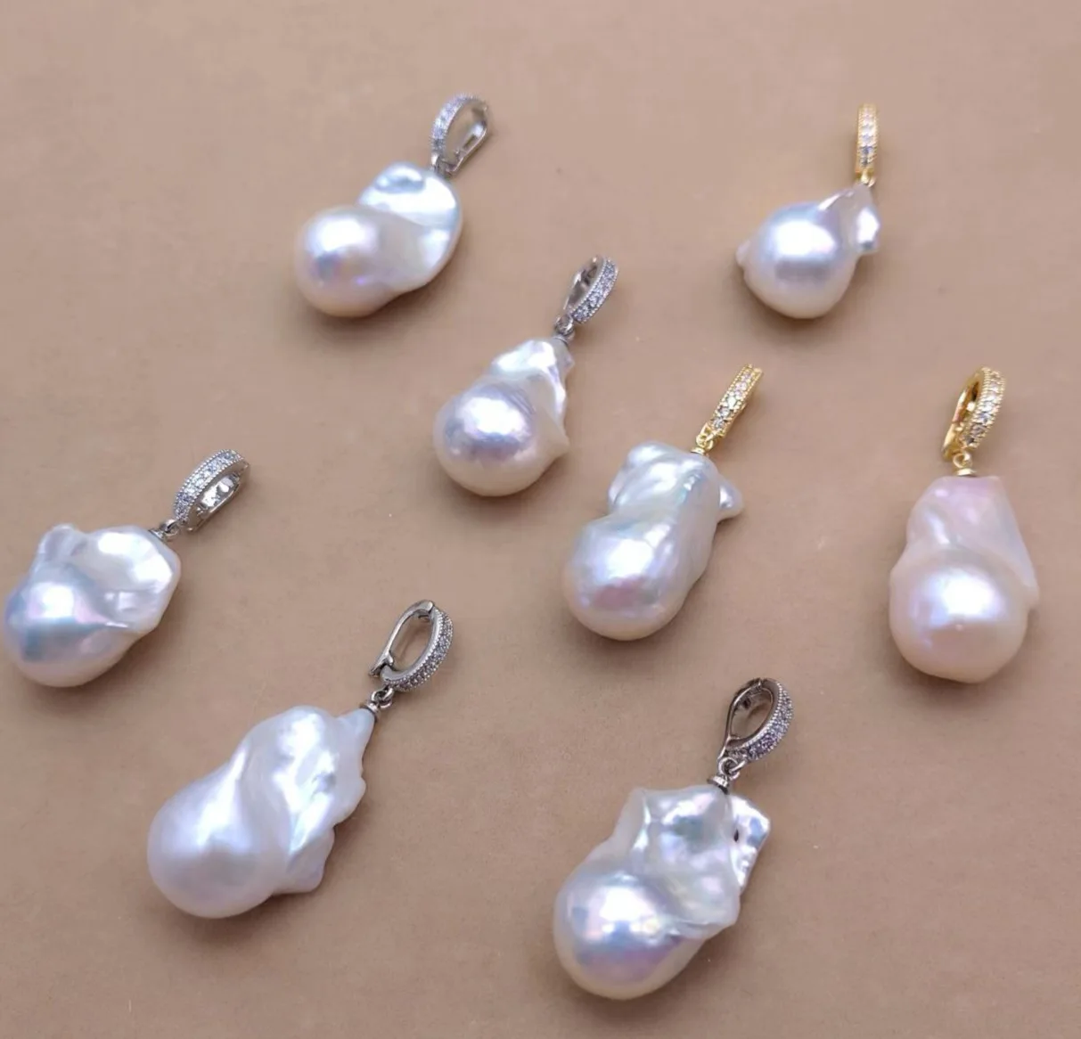 Universal Clasp 14-17mm Bright Colorful Large Freshwater Pearl Baroque Pendant European Style Necklace Pendant