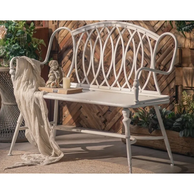 Double chair Outdoor courtyard Garden back chair Internet celebrity bed and breakfast outdoor clock in old leisure chair