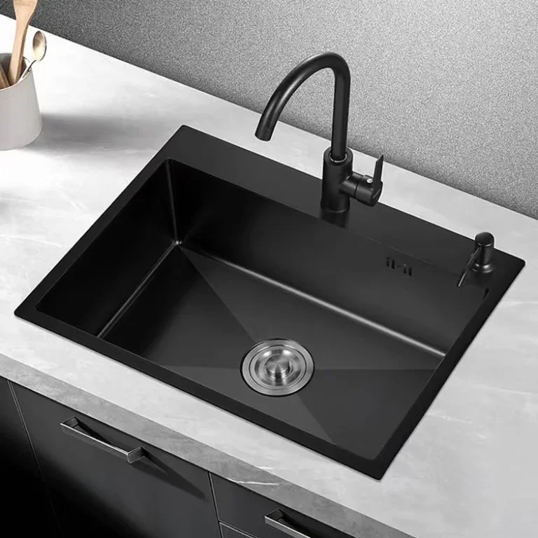 

Hot Nano Stainless Steel 304 Kitchen Sink Black Modern Rectangular Kitchen Sink Grease Resistant Food Grade Kitchen Sink