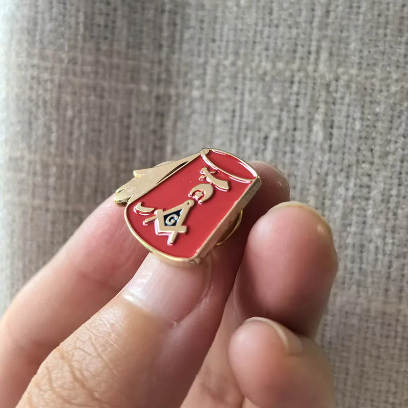 Freemasonry Masonic Shriner Hat Soft Enamel Rose Custom Lapel Pin Made Metal Badge Free Masons Square Compass Pins and Brooch