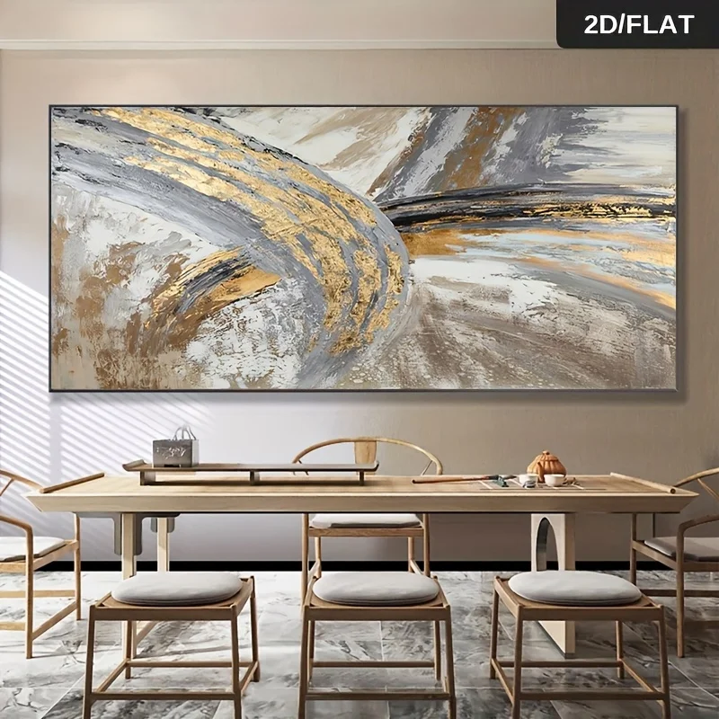 

2DFlat Frameless Modern Abstract Printing Simple Light Luxury Canvas Painting Living Room Large Size Corridor Bedroom Wall Decor