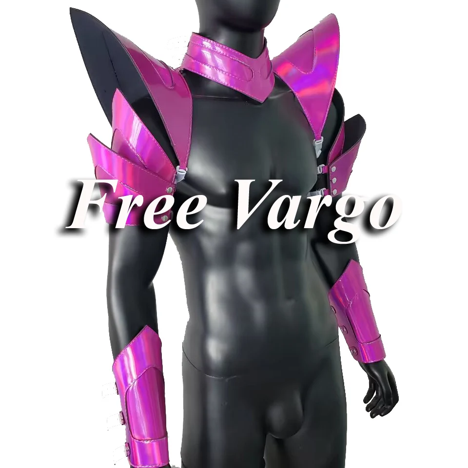 Burning Man Holographic Laser Rosered Armor,Rave Festival Costume Armor Outfit Clothing