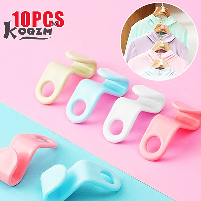 10pcs Clothes Hanger Connection Hook Home Clothes Hanger Link Buckle Thickened Plastic Stackable Clothes Hanger Link Hook