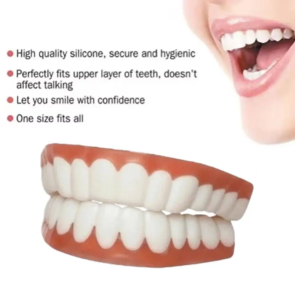 Temporary Cosmetic Dentures Thermal Fitting False Teeth Kit Instant Smile Custom Fit Veneers for Interviews and Photoshoots