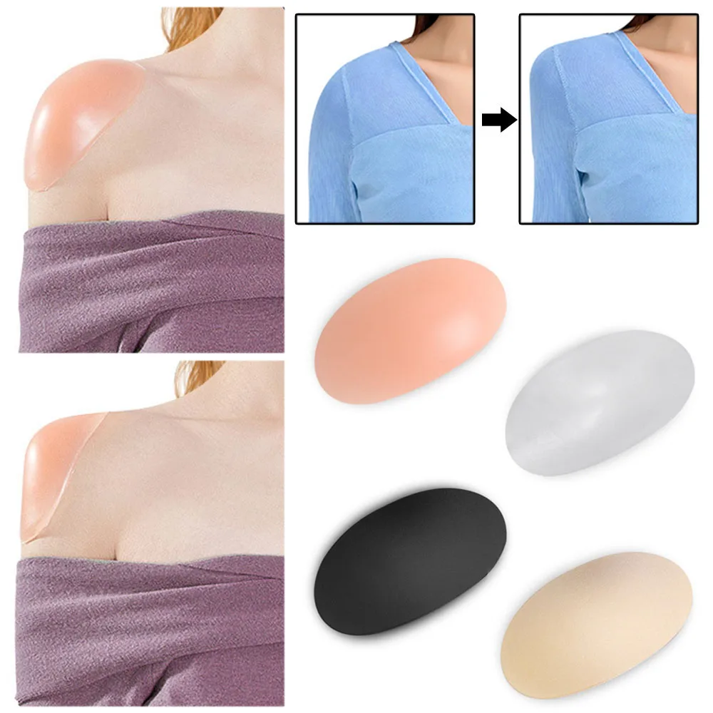 Silicone Shoulder Pad Anti Slip Sticky Pad Invisible Woman Man Shoulder Enhancer Detachable Shoulder Cushion Self-Adhesive