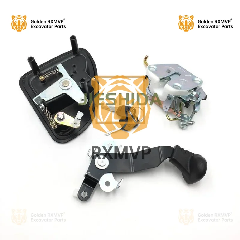 For Kubota KX155/161/175/183/185 driver's door lock assembly door inner and outer handles lock blocks excavator accessories