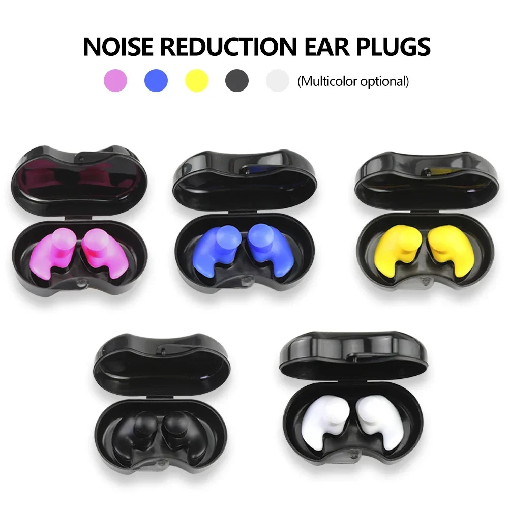 1 Pair Diving Water Sports Swimming Ear Plug With Box Soft Silicone Waterproof Earplugs Dust-Proof Noise Reduction Ear Plugs