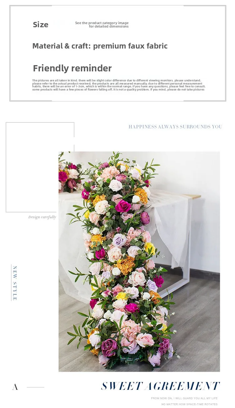Künstliche Grünpflanzen, rosa Blumenkugel, Blumenreihe, Hochzeitsbogen, Bühnenhintergrund, Dekoration, Seidenblumenarrangement, Großhandel, Eventdekoration – Detail 6