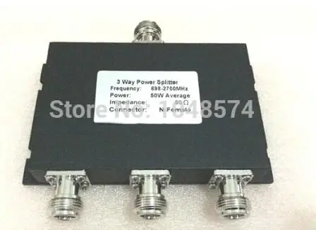 698~2700MHz 3 Way N Female Splitter Power Divider for CDMA 850/ GSM 900/DCS 1800/1900/WCDMA 2100/ LTE 2600MHz Signal Booster