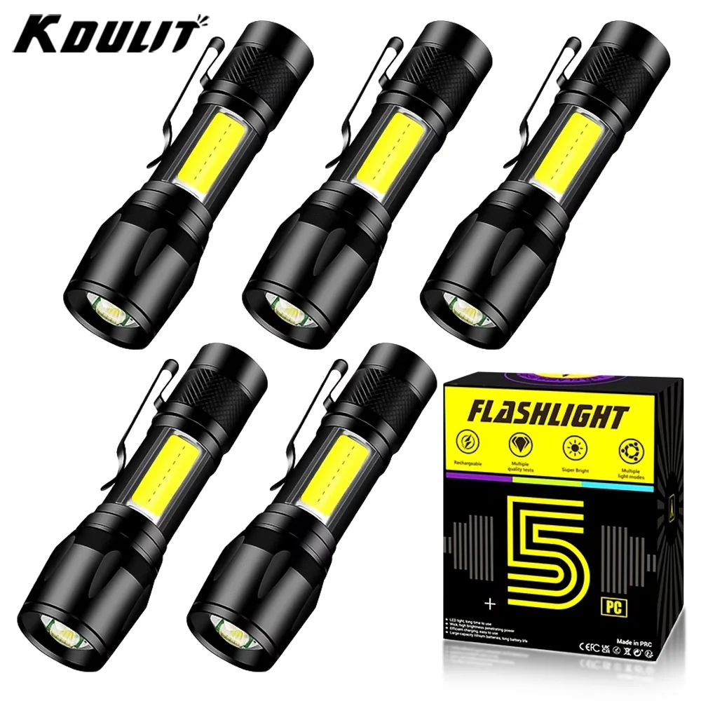 

LED Strong Light Flashlight USB Rechargeable Multi Functional for Long Range Portable Outdoor Mini Flashlight Cap Clip Light
