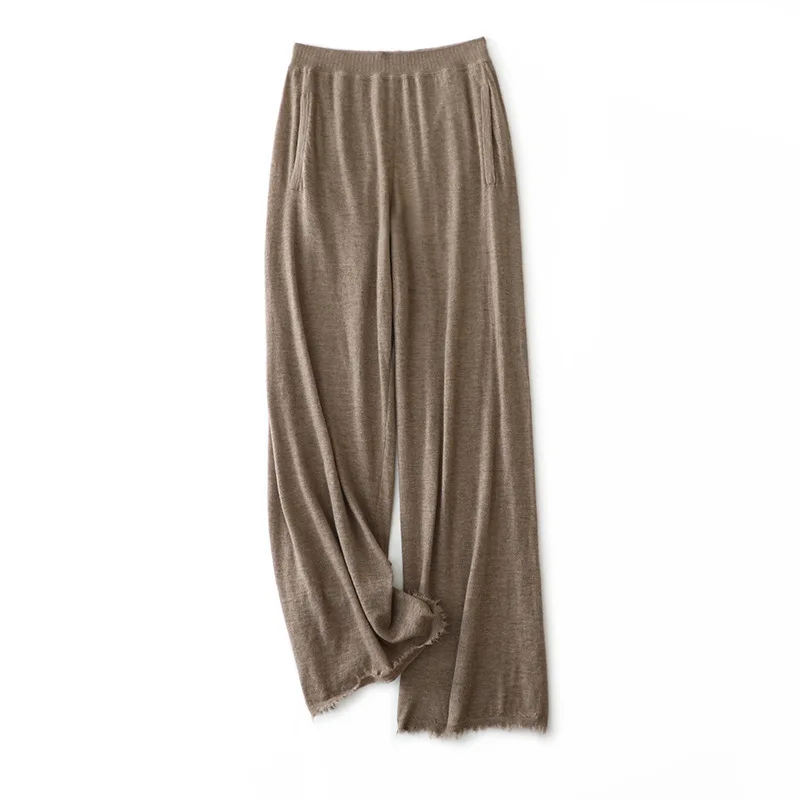 aliaga 16gg worsted 100% cashmere relaxed pants