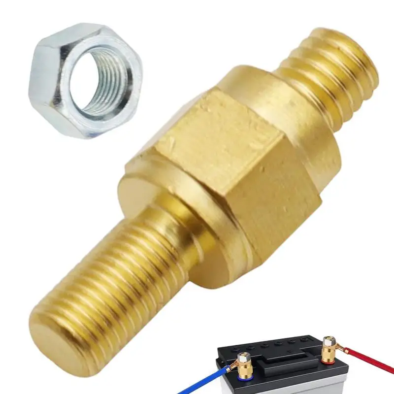 Brass Side Post Battery Terminal copper alloy Multipurpose Bolts Nuts Extender Easy Install Adapter for Car Audio Systems