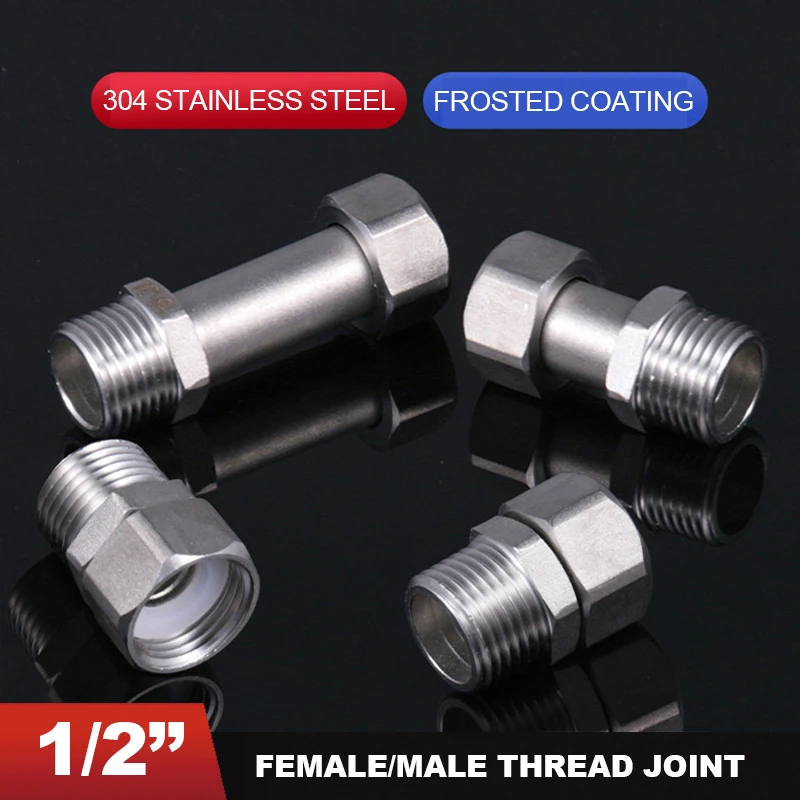 

Соединительный фитинг из нержавеющей стали 304 с внутренней/наружной резьбой 1/2" BSPT NPT и вращающейся на 360° гайкой, длина 32 мм, 38 мм, 46 мм, 66 мм