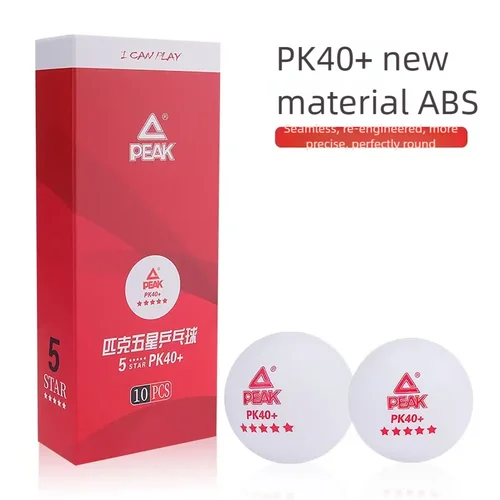 Imagen 2 del producto PEAK Pelotas de tenis de mesa ABS PK40+ de 5 estrellas, paquete de 10 (5 blancas + 5 amarillas), pelotas de costura profesionales para competición y entrenamiento