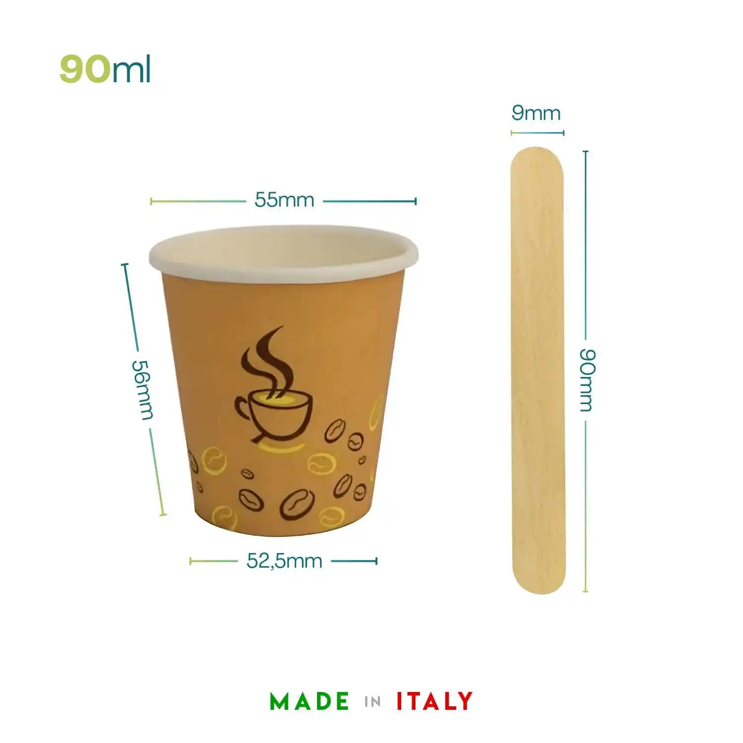 Immagine 3: 500 Palette con Bicchierini in cartoncino grafica chicco da 90 ml