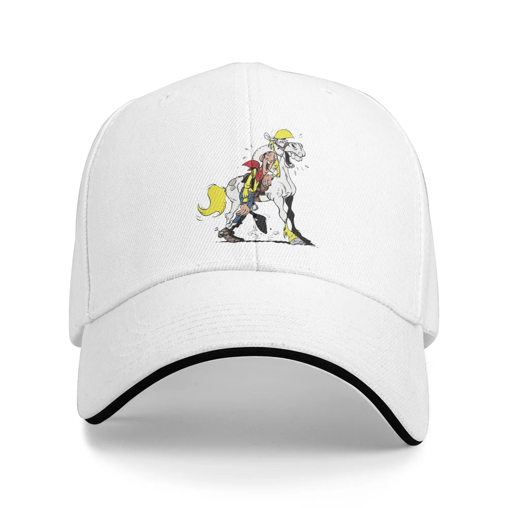 Adult Lucky Luke Movie Poster Sandwich Hat  , Outdoor Baseball Cap Snapback Caps  Sun Hat Breathable Sun Hats Summer