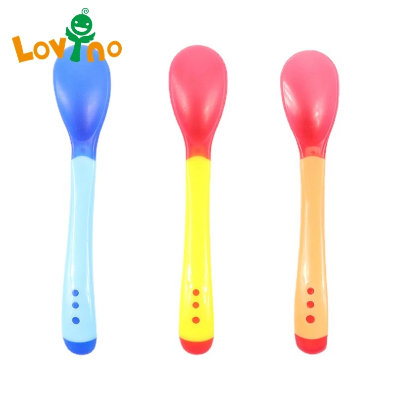 Baby Utensils Toddler Learning Feeding Spoon Fork Knif Babies Gadgets Short Handle Feel Temperature Feeder Tableware for Dishes