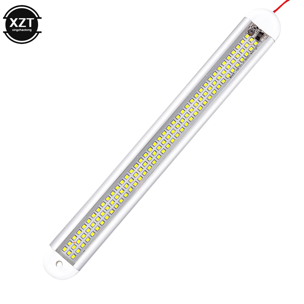 12-85V 120LED Car Interior Light Strip Bar Lamp Van Bus Caravan On/Off Switch 12W Car Trunk Lamp Led Luggage Compartment Light