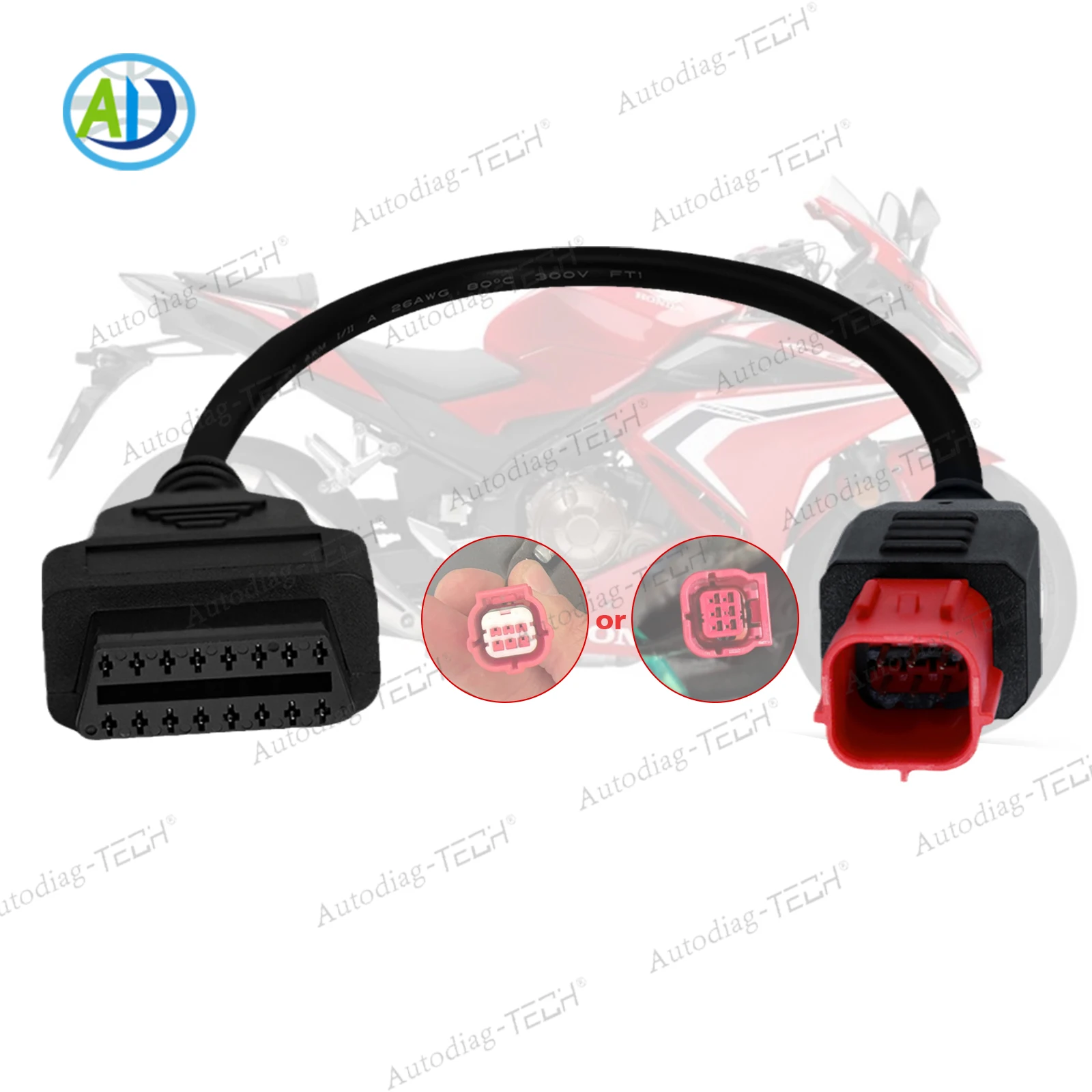 

4/6 Pin Motorcycle OBD Connector For HONDA OBDII Diagnostic Adapter Cable for Benelli/Suzuki/KTM/MOTO GUZZI/Vespa/Yamaha/Piaggio
