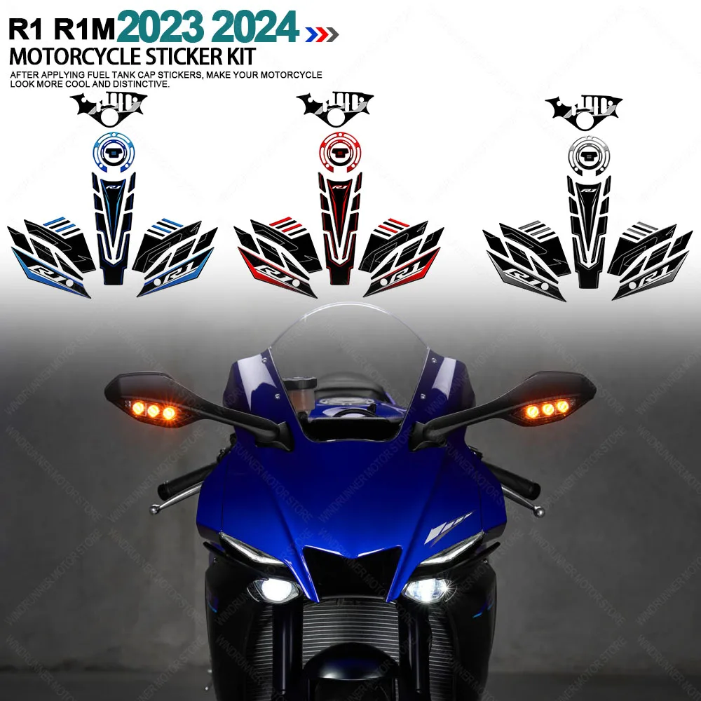 For R1 YZF-R1 YZF-R1 Motorcycle Accessories Waterproof Protective Sticker Tank Pad Sticker Kit 3D Resin Protective Sticker