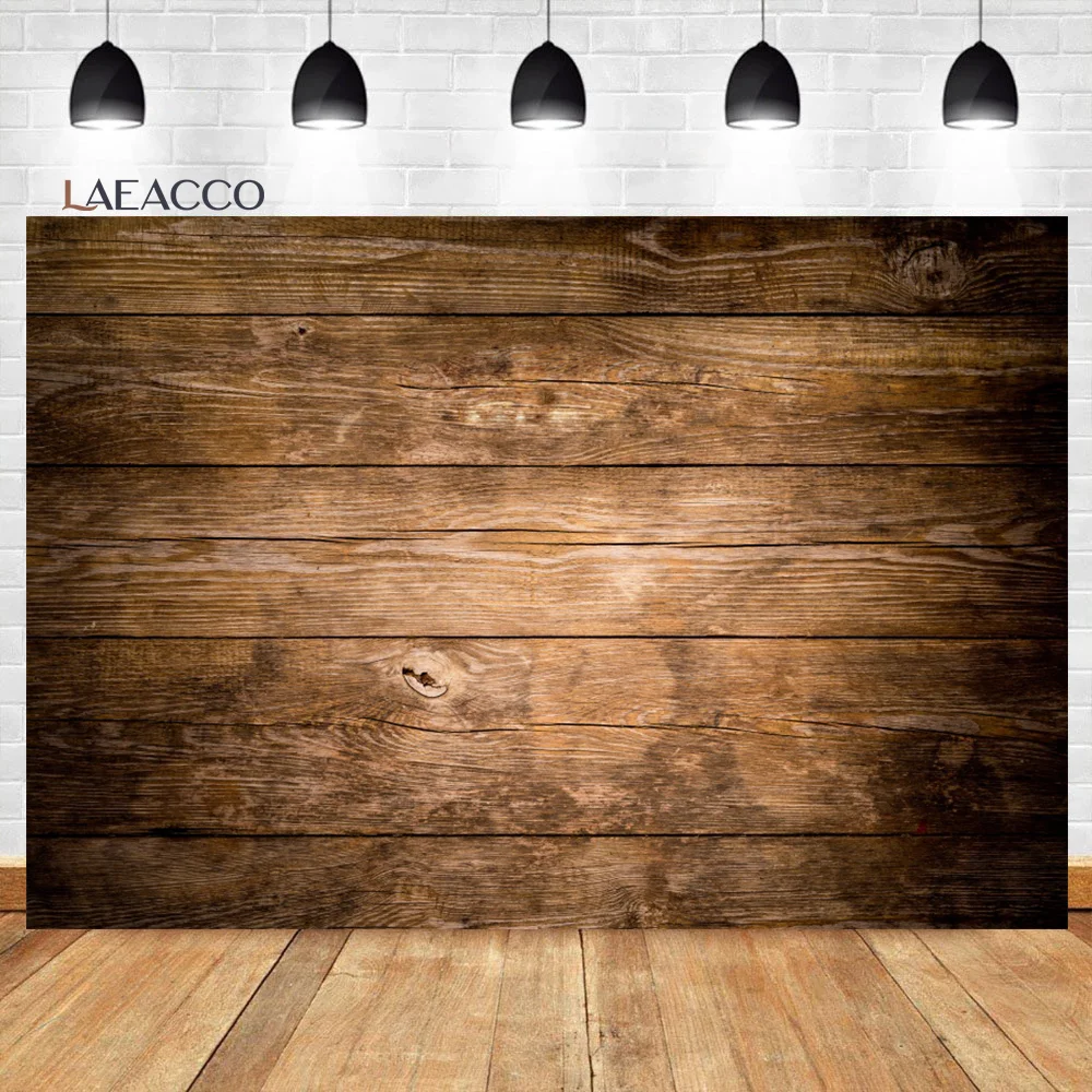 Laeacco Brown Rustic Wooden Board Photo Background Wood Floor Plank Room Interior Decor Kids Adult Portrait Photography Backdrop