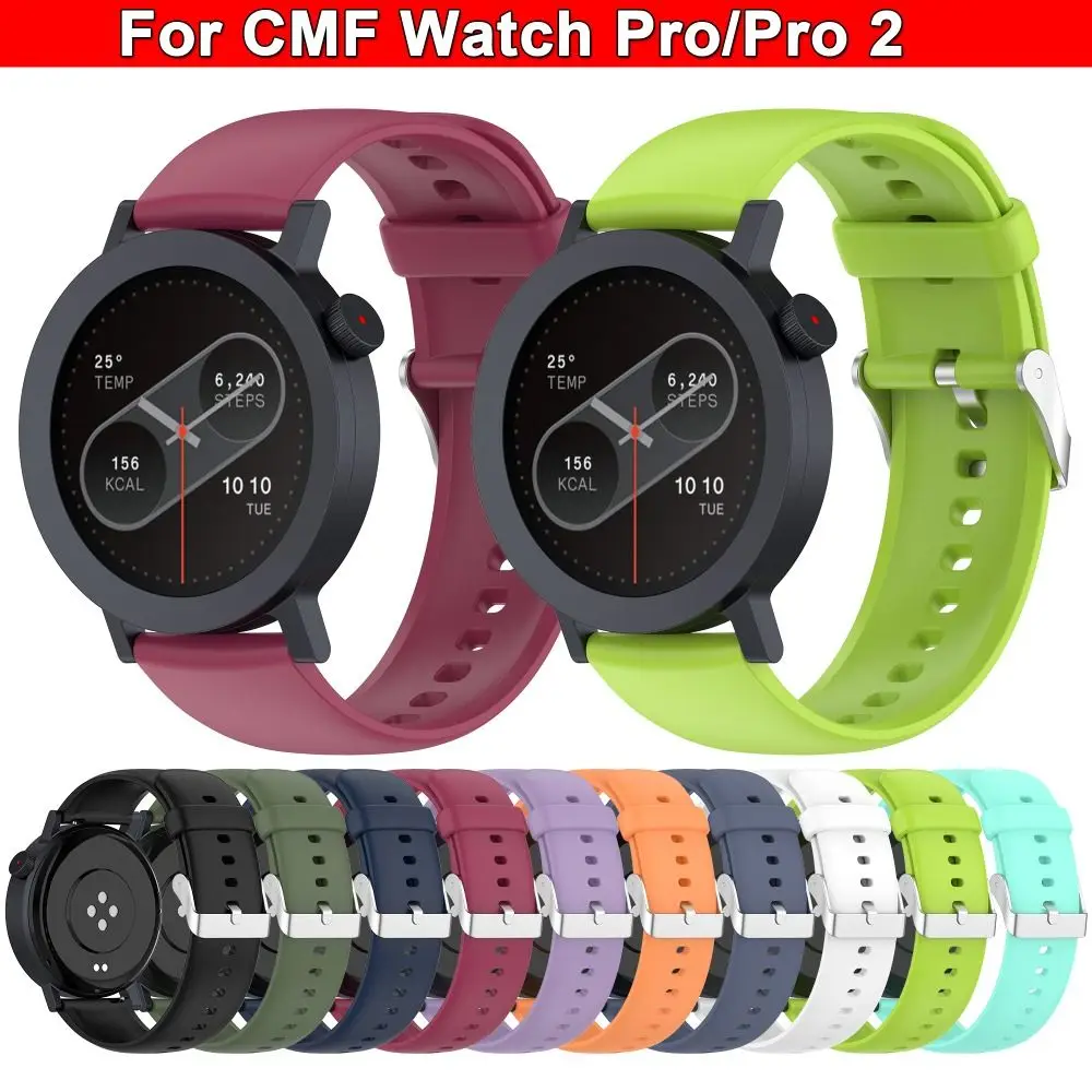 CMF Watch Pro 2 용 소프트 교체 실리콘 시계 스트랩 22MM 시계 밴드 손목 밴드 스마트 시계 액세서리 팔찌