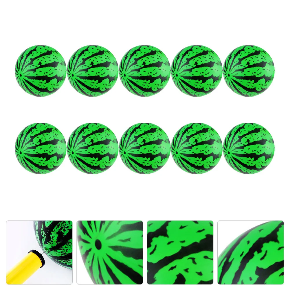 10 Pcs Inflatable Watermelon Beach Balls Set Kids Beach Balls Pool Toys for Kids Adults PVC Play Outdoor Fun Game