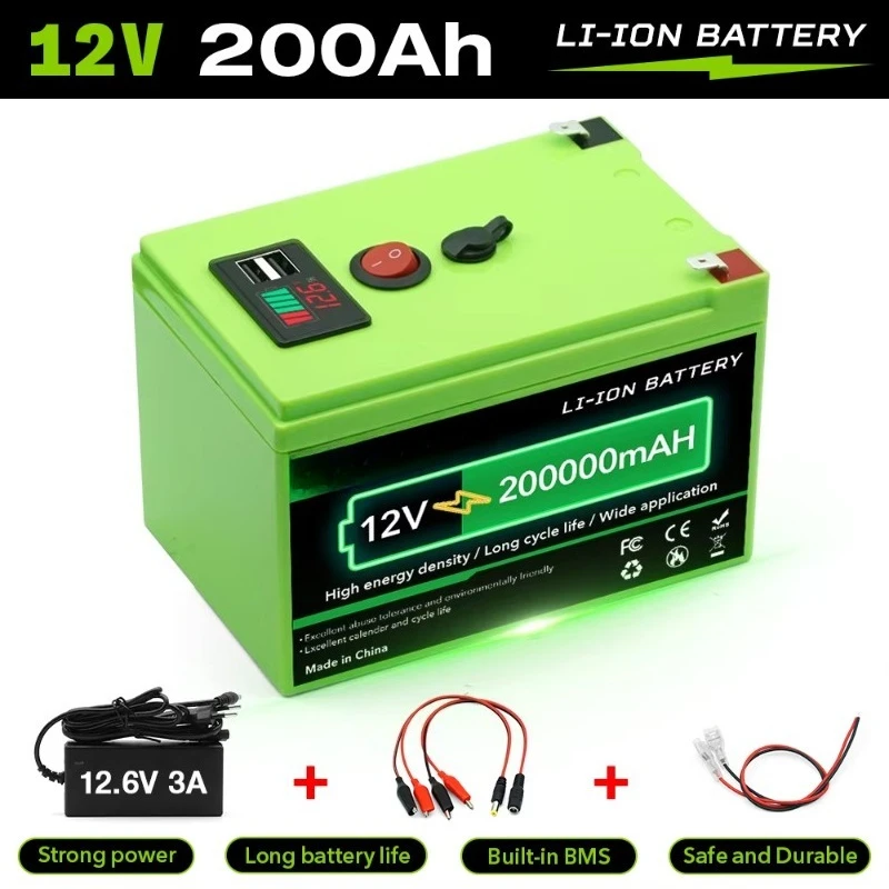 Durable Safe 12V 200Ah Energy Storage Battery 18650 Lithium Cells Special For Solar Panels Photovoltaic System Stable