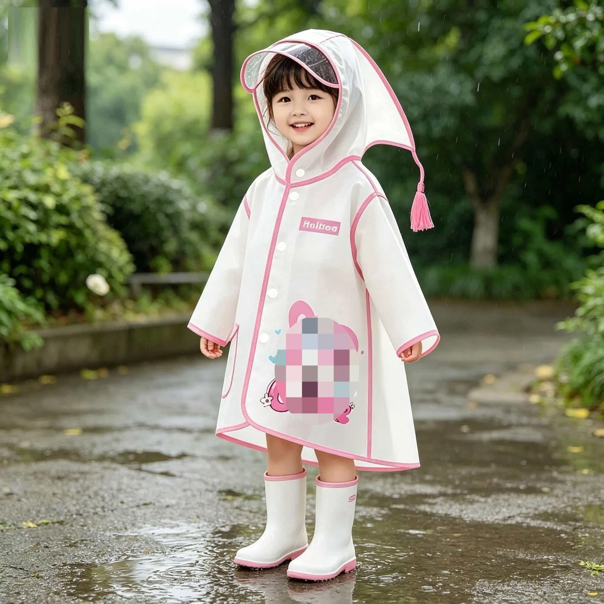 Children's raincoat baby poncho boys and girls single full body kindergarten primary students school children rainproof cartoon