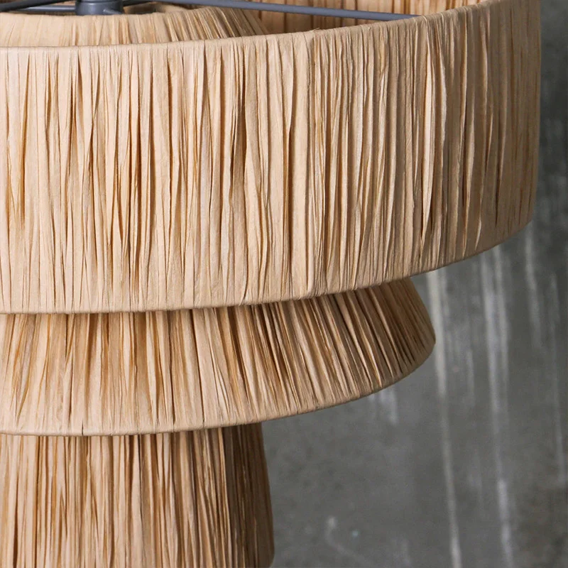 Japanese woven Rattan Straw Pendant lamp Retro Wabi-sabi Pendant Lights for Bedroom Restaurant Hand Woven Bamboo Chandelier