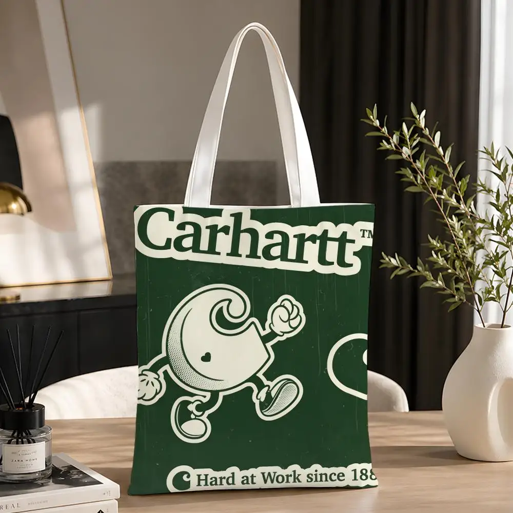 Bolsas de Almacenamiento Decorativas C-Carhart, Bolsa de Compras Plegable de Lona, Bolsa de Compras Reutilizable de Lona Estética y Moderna