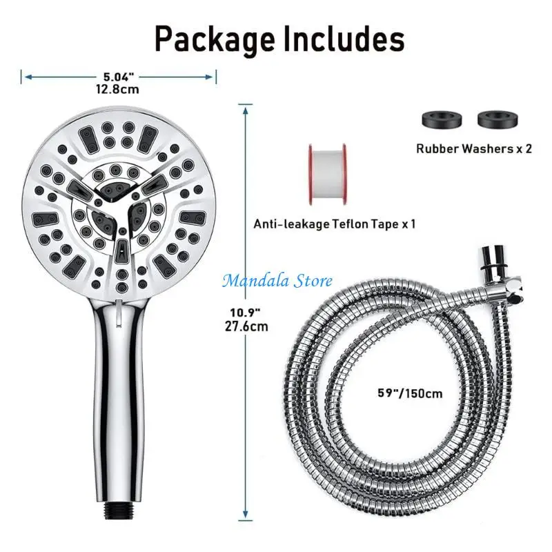 U2JC 10 スプレー設定シャワーヘッド ホーストップスプレー & ハンドヘルドシャワーヘッド圧力ブーストシャワーヘッド付きユニバーサル耐久性