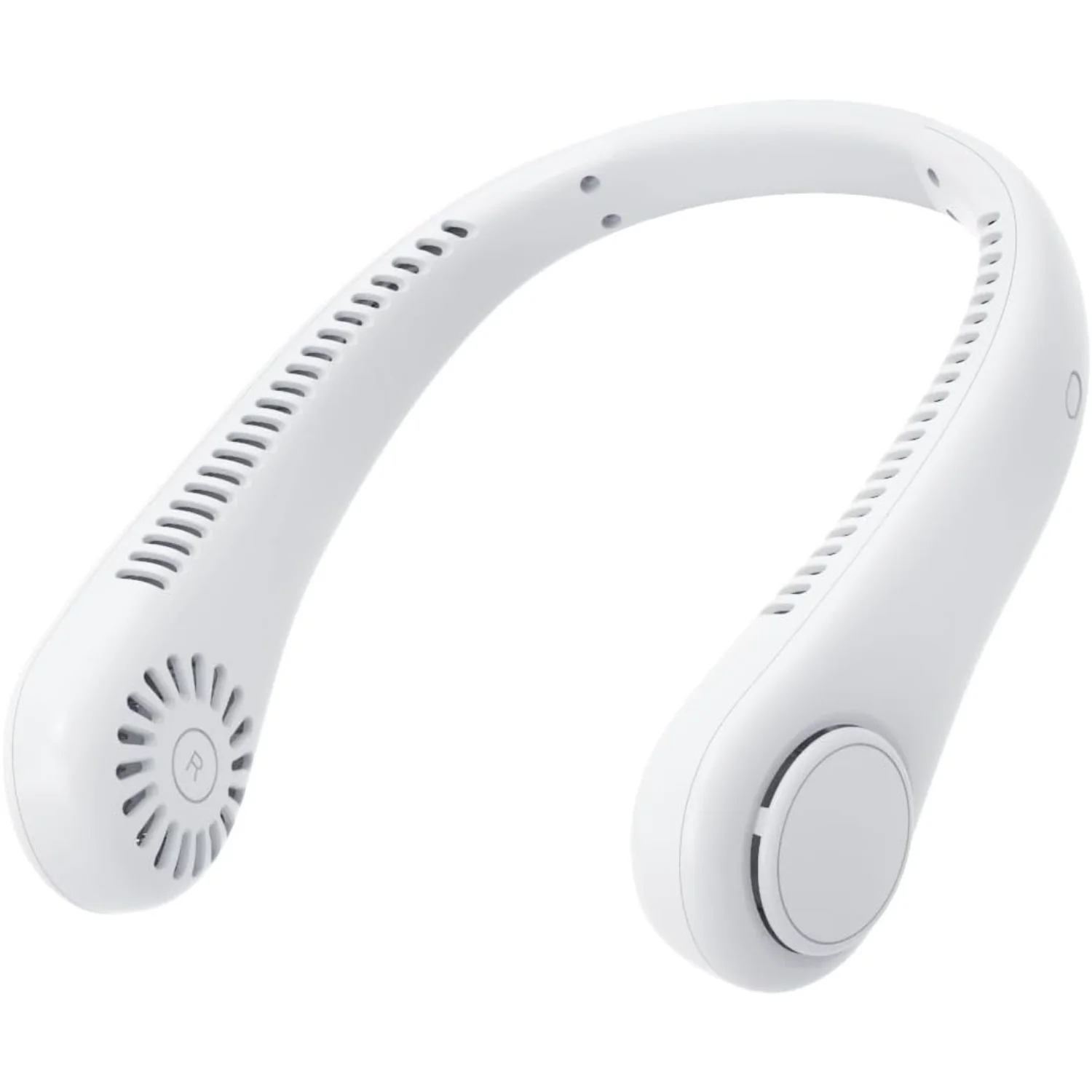 พัดลมแขวนคอ USB ไร้ใบ, พัดลมไร้ใบพัดแบบแฮนด์ฟรี, พัดลมส่วนตัวแบบพกพาแบบชาร์จไฟได้ - สีขาว