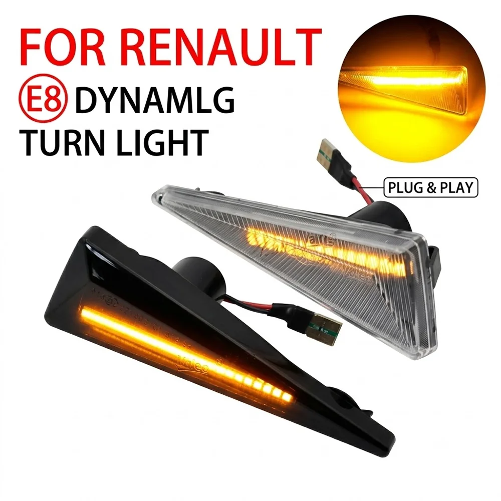 2pieces Led Dynamic Side Marker Turn Signal Light For Renault Megane MK2 CC Espace MK4 Scenic MK2 Wind Avantime Thalia 2
