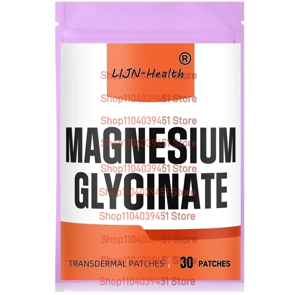 30 Patches Magnesium Glycinate Transdermal Patches for Brain Health, Bone Health, Energy