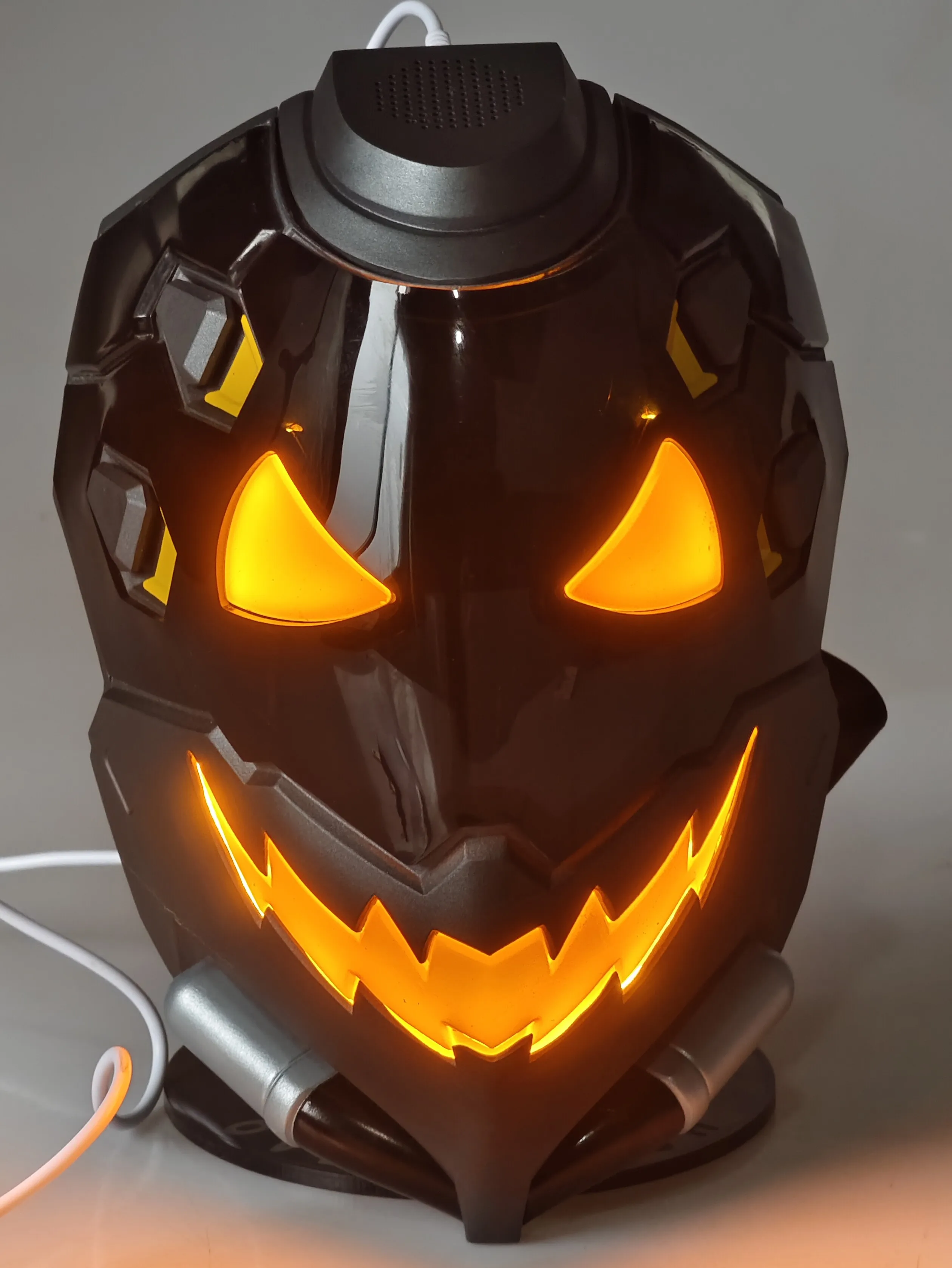 Overwatch Cosplay Halloween kask Arylic Ana Amari świecąca maska skóra dzierzb maska z lampką LED FRP Ana Amar maska ducha rekwizyty