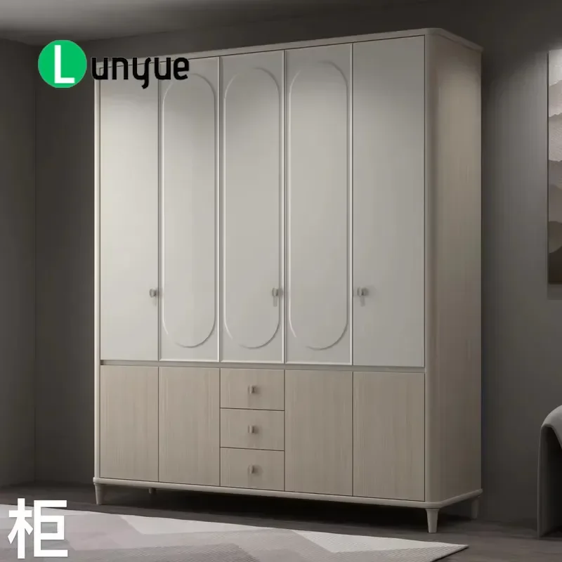 Luxury Modern Eco-Friendly HDF Bedroom Wardrobe Storage Cabinet Closet Organizer Furniture for Home Apartment Space Saving