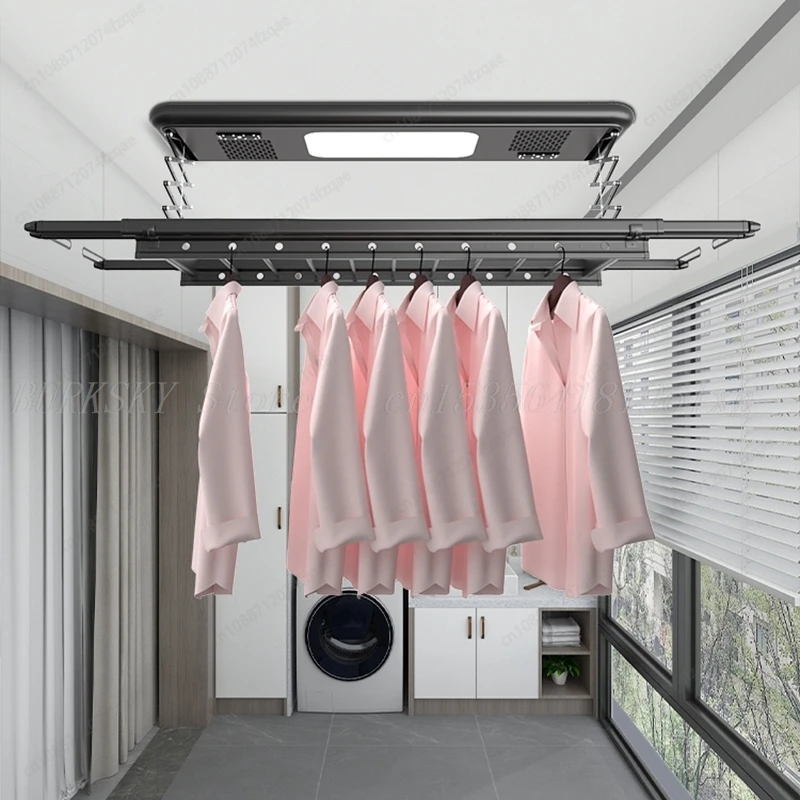 Clothes Drying Rack Electric hanger  Automatic Intelligent Lifting With Offline Control Lighting Drying Disinfection Functions