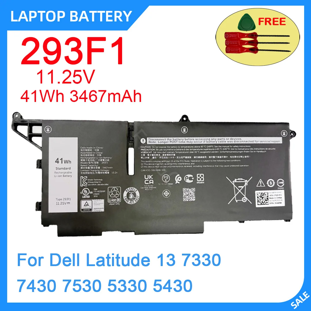 

Новый аккумулятор для ноутбука 293F1 11.25V 41Wh 3467mAh высокого качества для Dell Latitude 13 7330 7430 7530 5330 5430